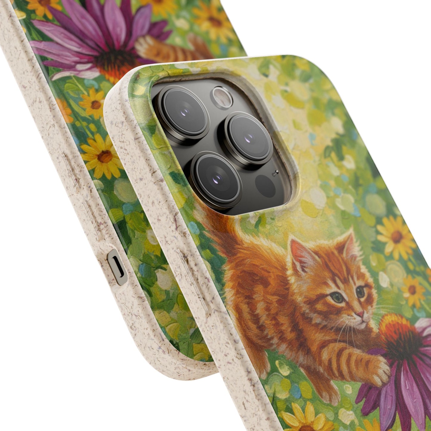 Kitten in a Sunlit Garden Biodegradable Phone Case