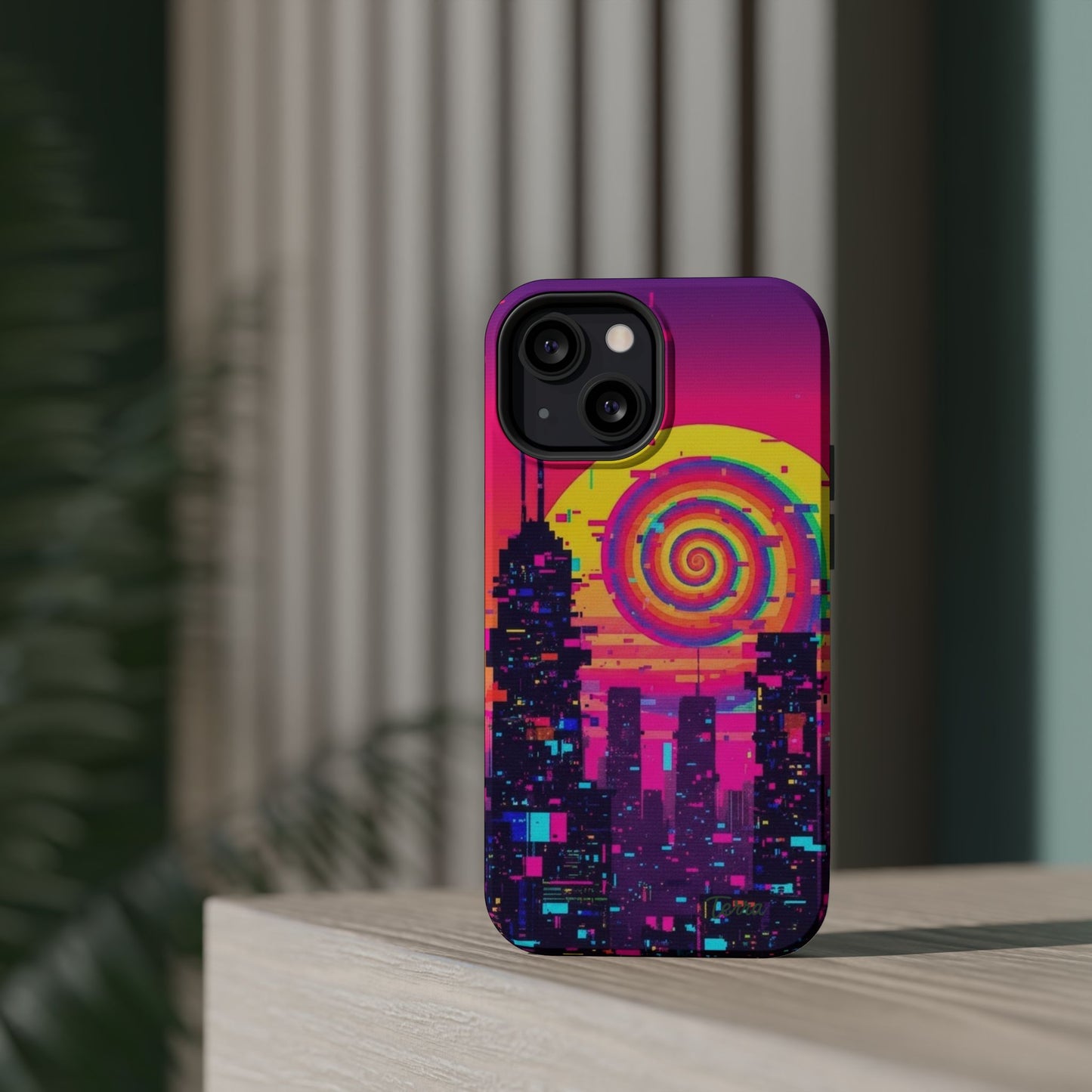 Neon Spiral Skyline Case