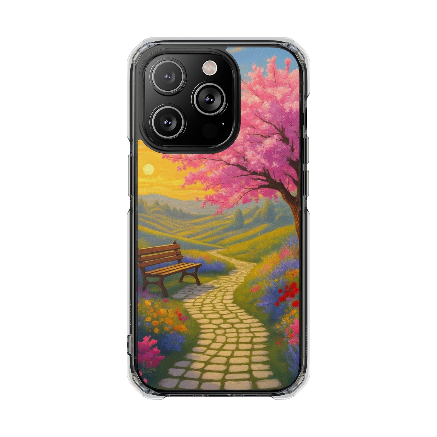 Spring Serenity: Sunset Promenade Magnetic Phone Case
