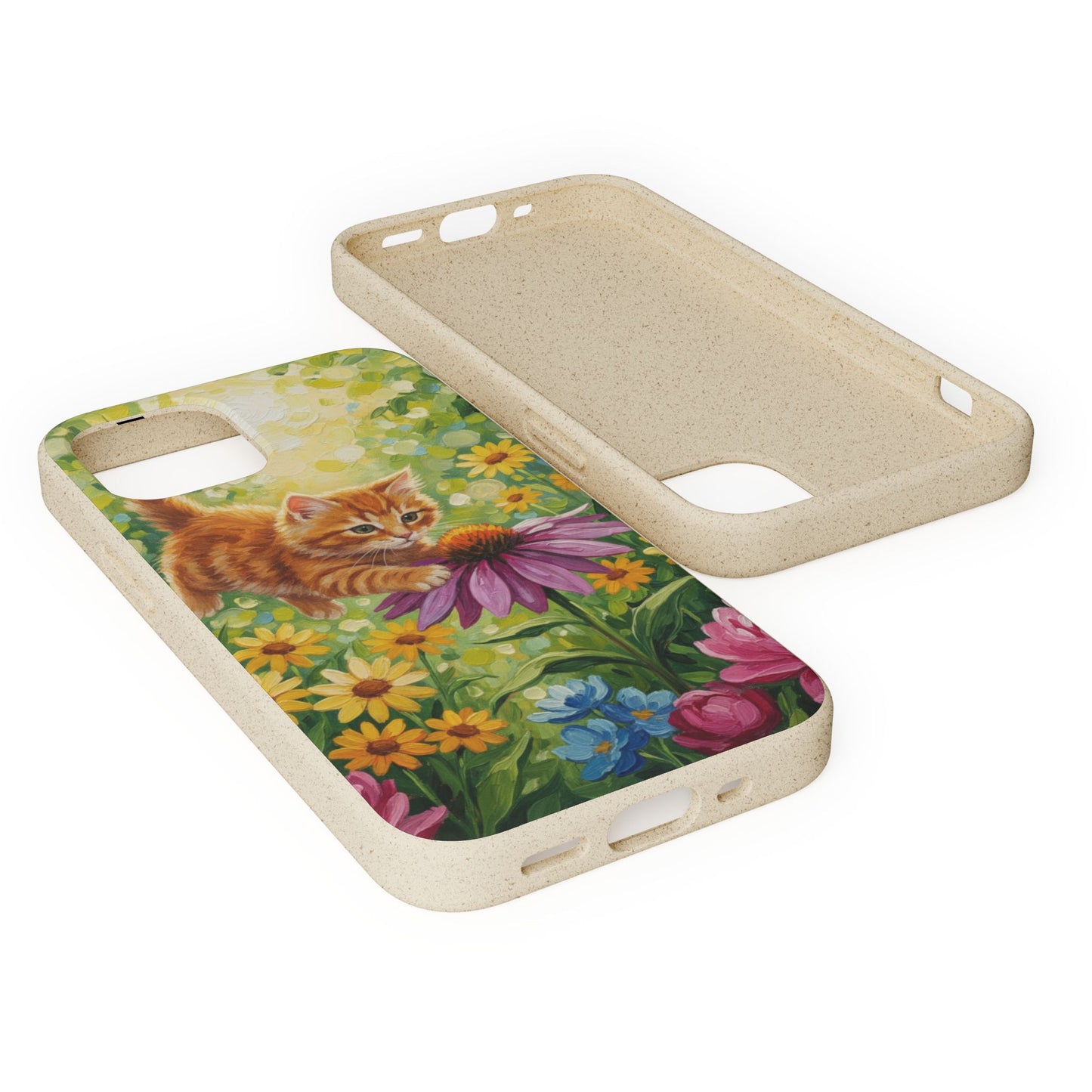 Kitten in a Sunlit Garden Biodegradable Phone Case