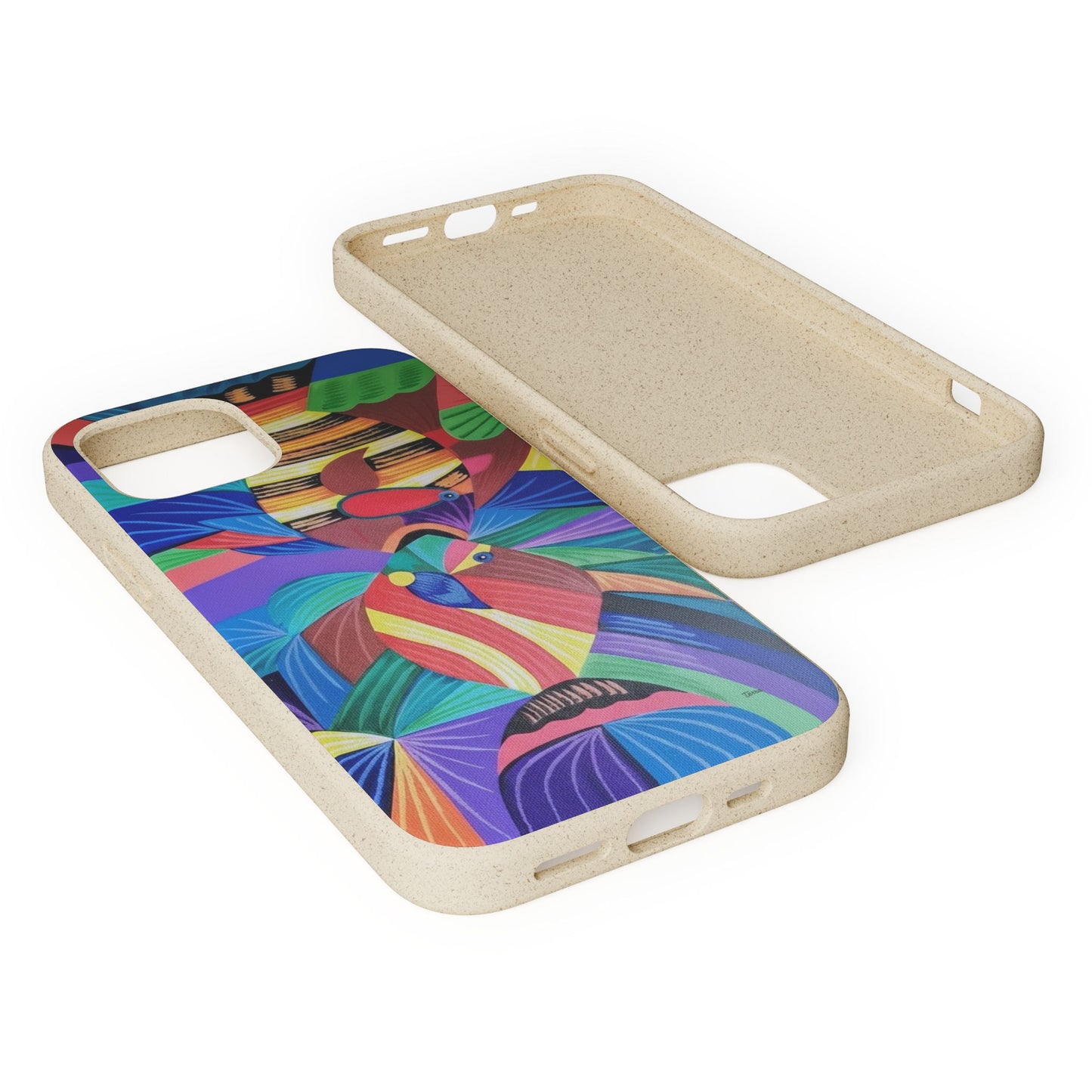 Neon Reef Kissed Abstract Tropical fish Canvas Phone case