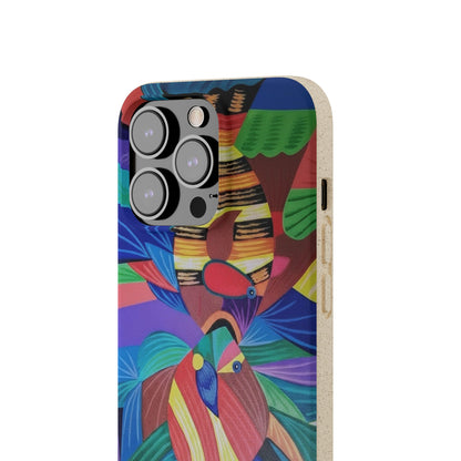 Neon Reef Kissed Abstract Tropical fish Canvas Phone case
