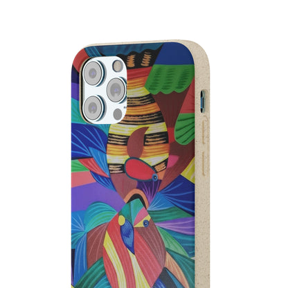 Neon Reef Kissed Abstract Tropical fish Canvas Phone case