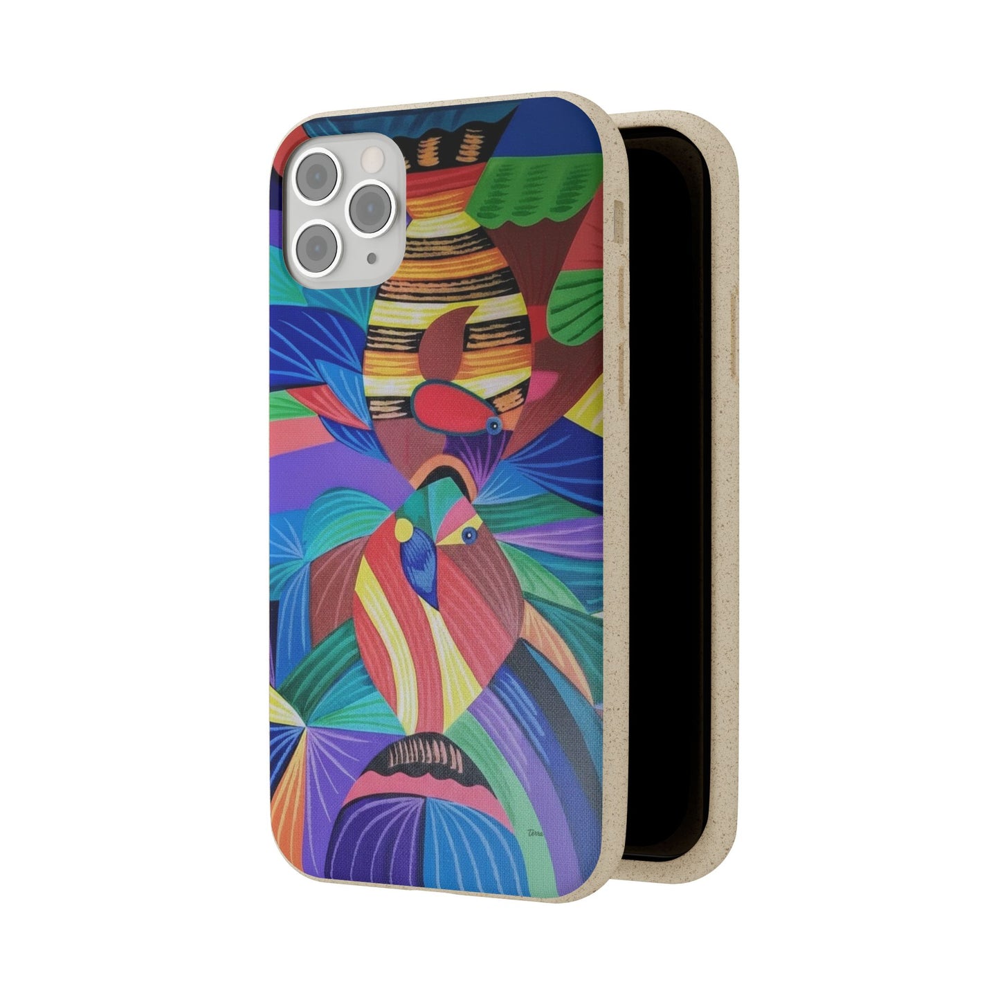 Neon Reef Kissed Abstract Tropical fish Canvas Phone case