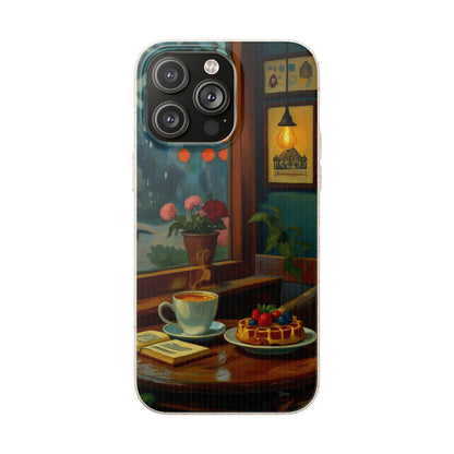 Cozy Moments: Rainy Day Café Biodegradable Cases