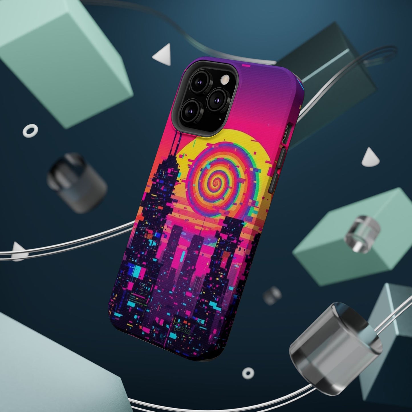 Neon Spiral Skyline Case