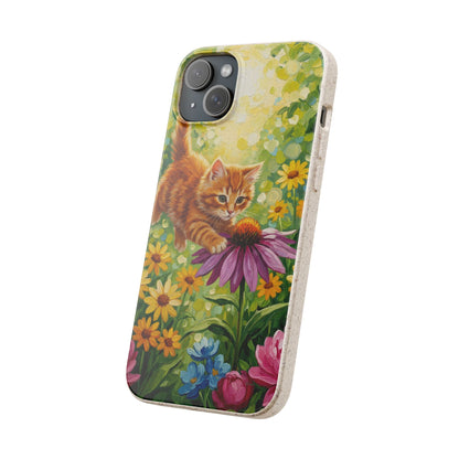 Kitten in a Sunlit Garden Biodegradable Phone Case