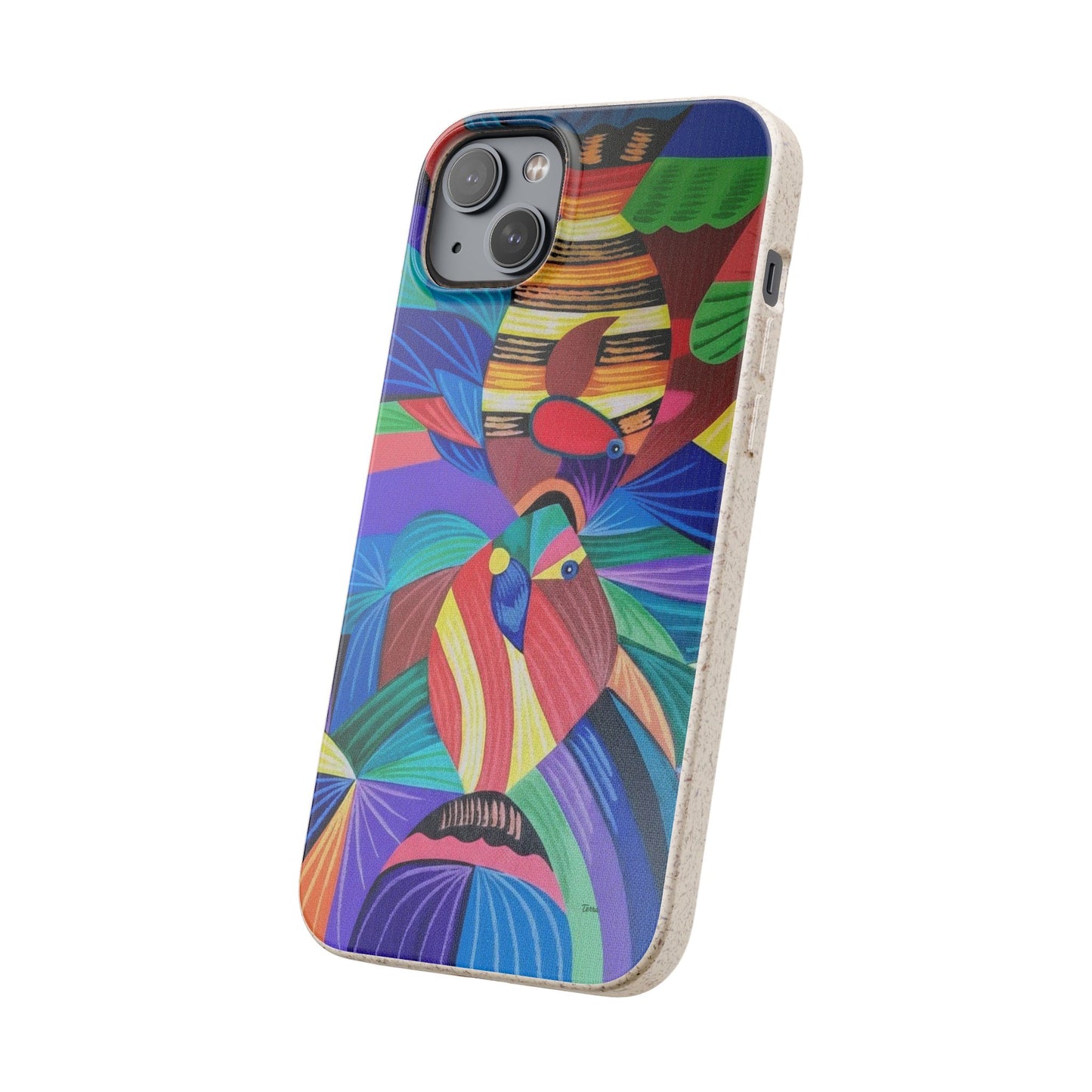 Neon Reef Kissed Abstract Tropical fish Canvas Phone case