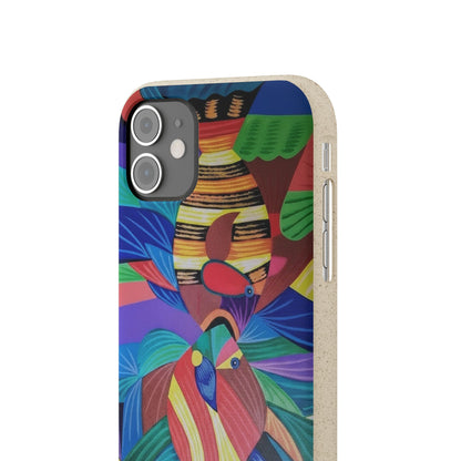 Neon Reef Kissed Abstract Tropical fish Canvas Phone case