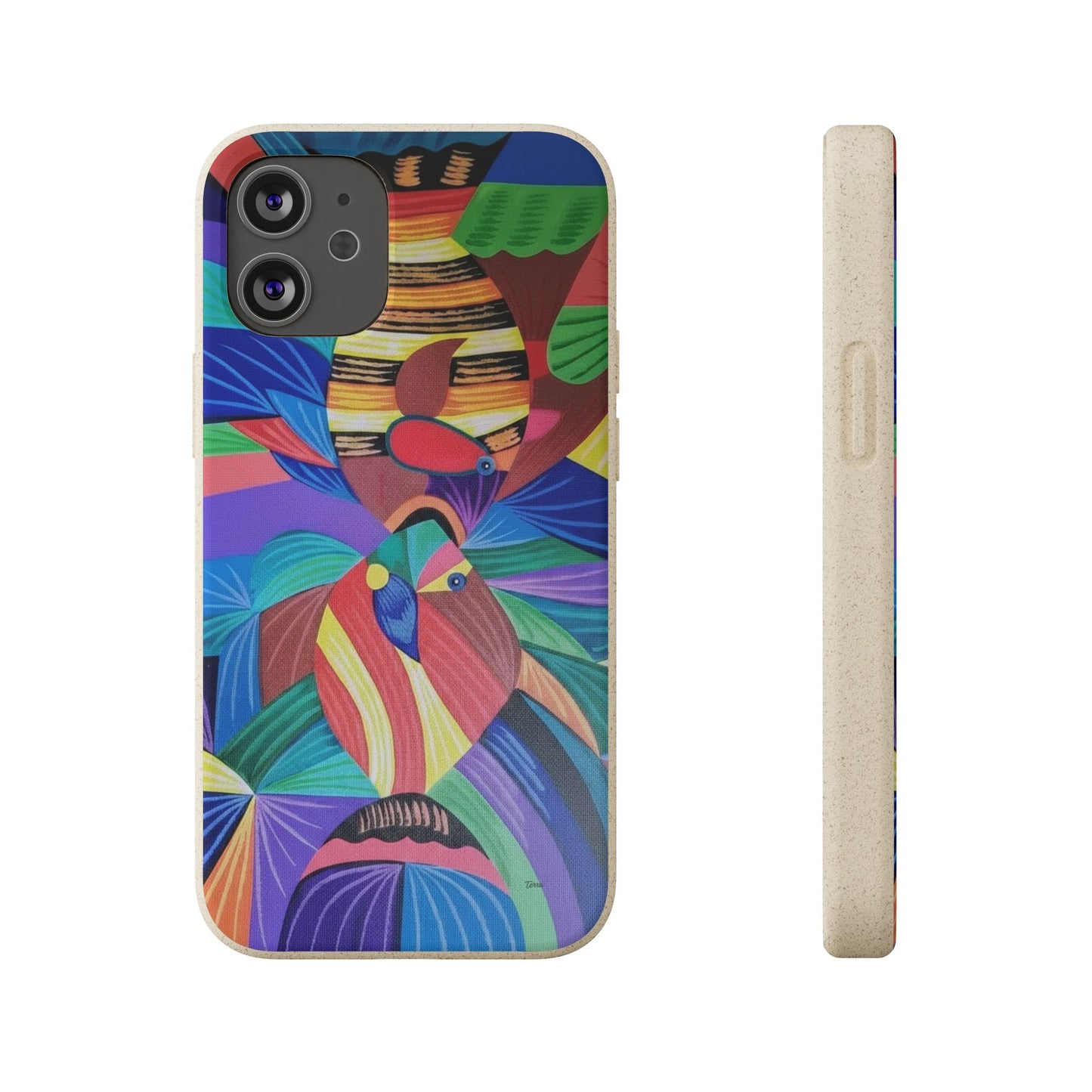 Neon Reef Kissed Abstract Tropical fish Canvas Phone case