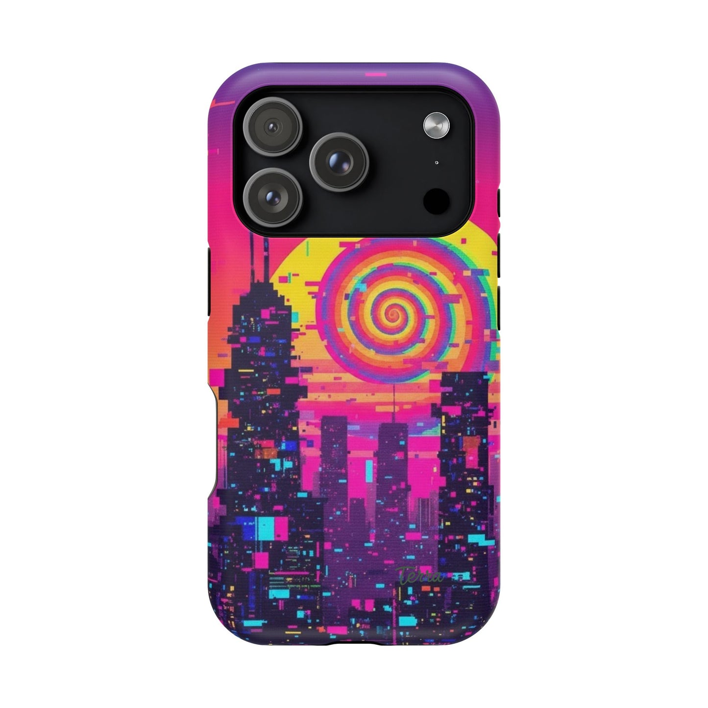Neon Spiral Skyline Case
