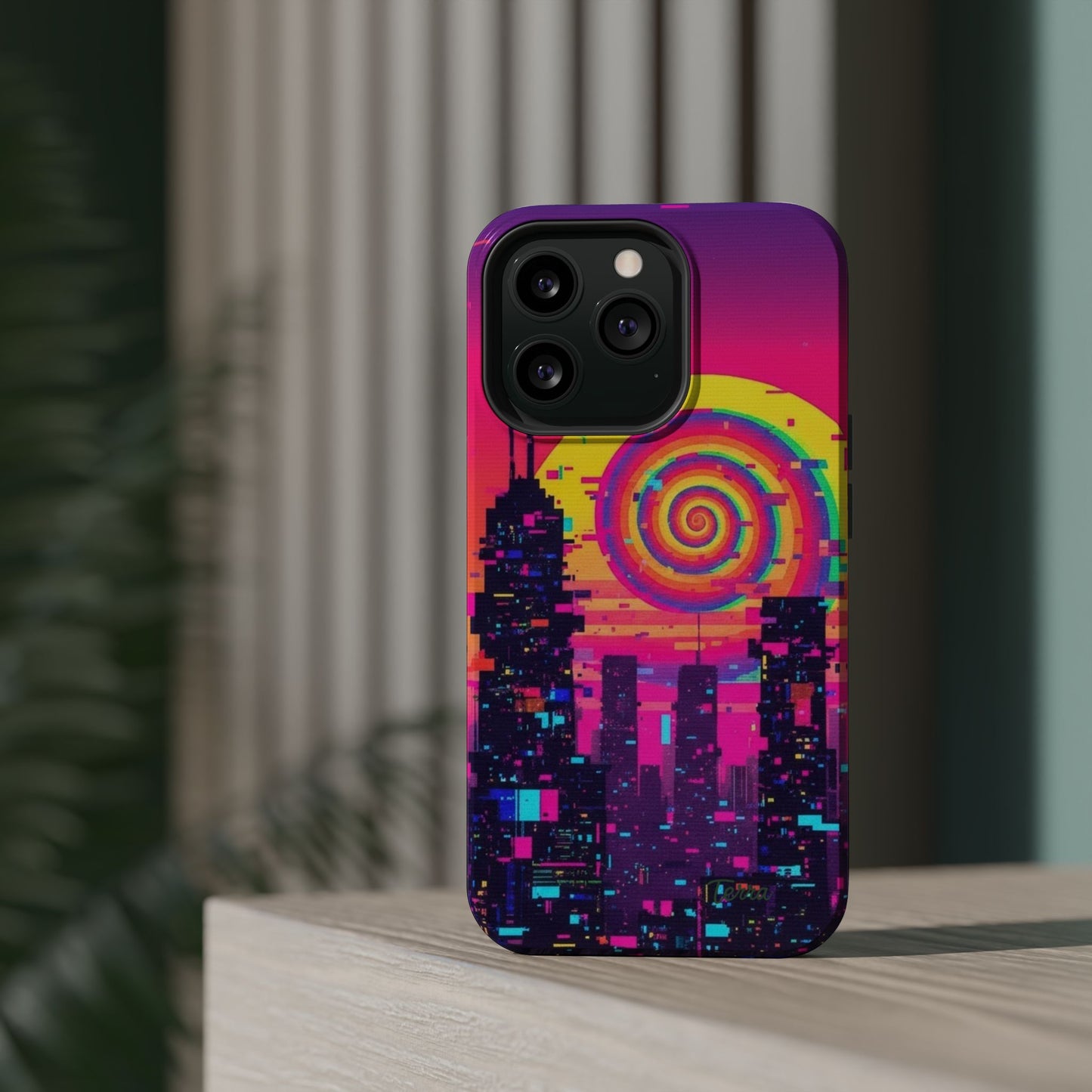 Neon Spiral Skyline Case