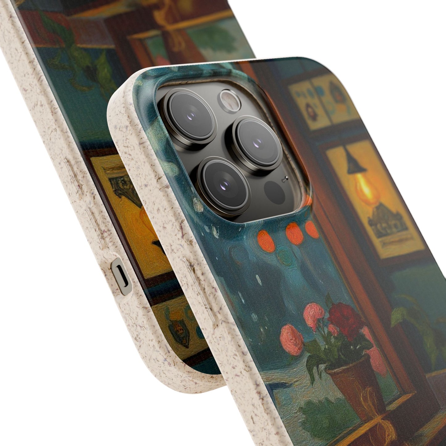 Cozy Moments: Rainy Day Café Biodegradable Cases