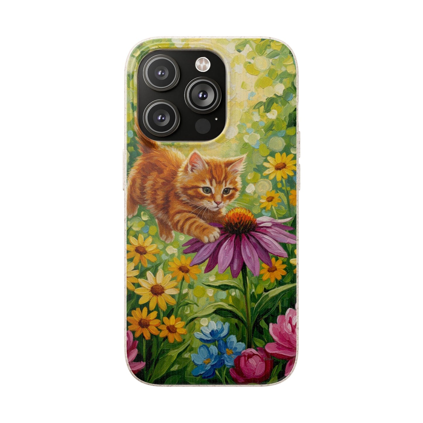 Kitten in a Sunlit Garden Biodegradable Phone Case
