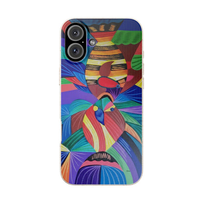 Neon Reef Kissed Abstract Tropical fish Canvas Phone case
