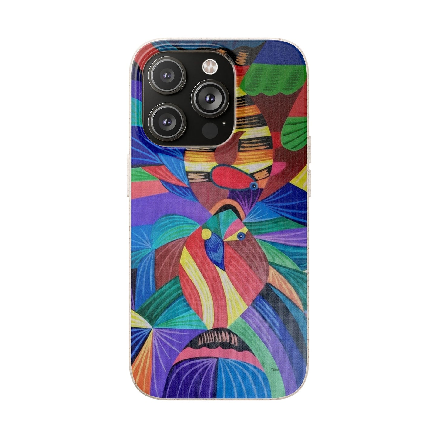 Neon Reef Kissed Abstract Tropical fish Canvas Phone case