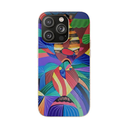 Neon Reef Kissed Abstract Tropical fish Canvas Phone case