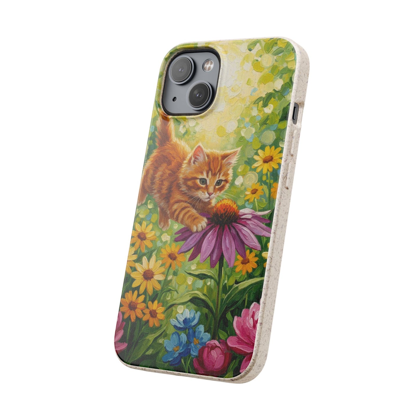 Kitten in a Sunlit Garden Biodegradable Phone Case