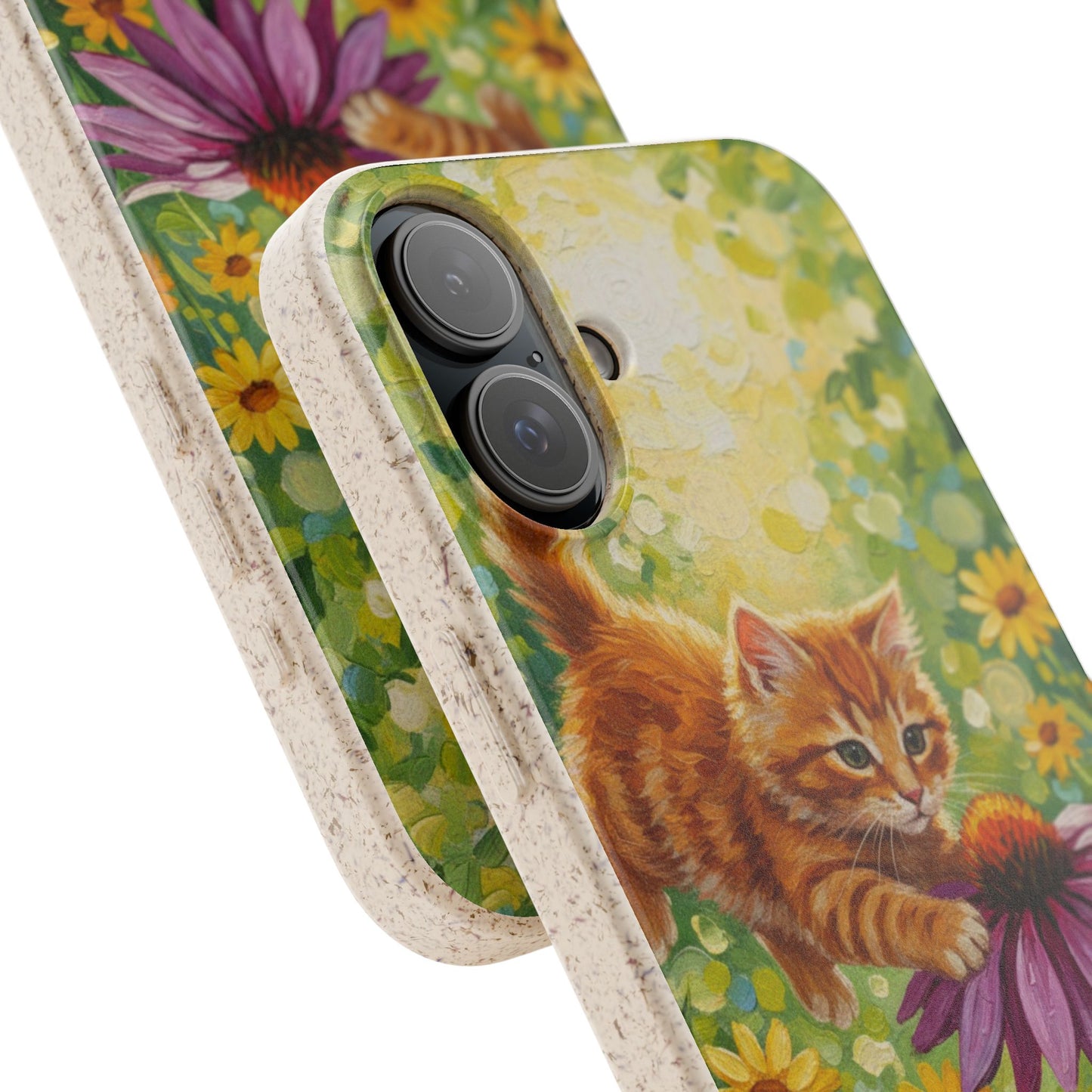 Kitten in a Sunlit Garden Biodegradable Phone Case