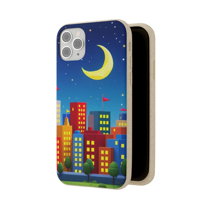City Dreams Under the Moonlight Biodegradable Phone Case