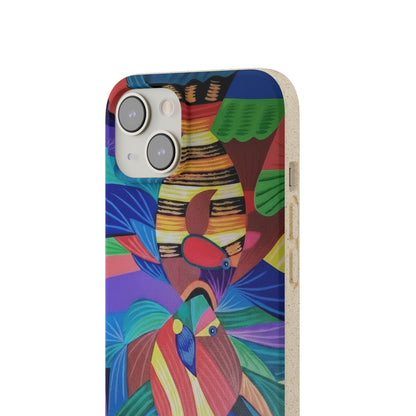 Neon Reef Kissed Abstract Tropical fish Canvas Phone case