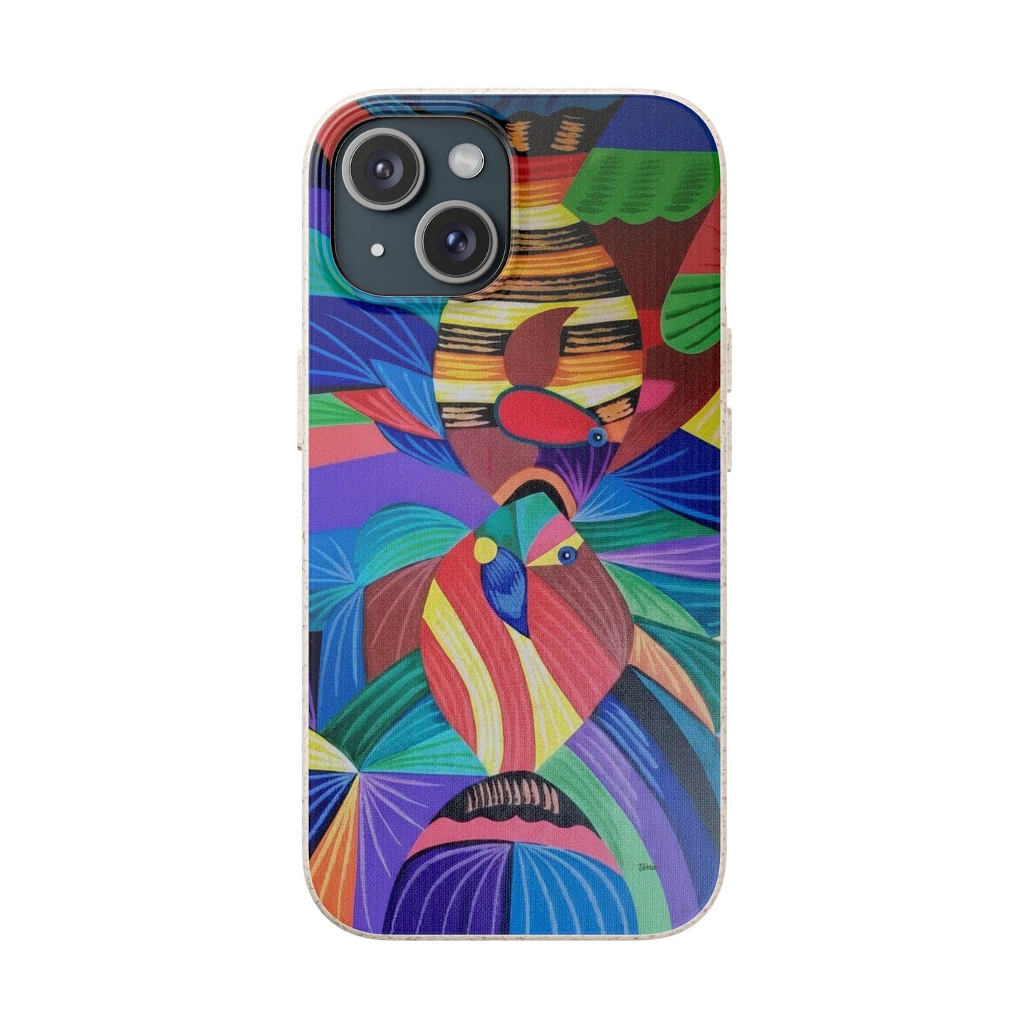 Neon Reef Kissed Abstract Tropical fish Canvas Phone case