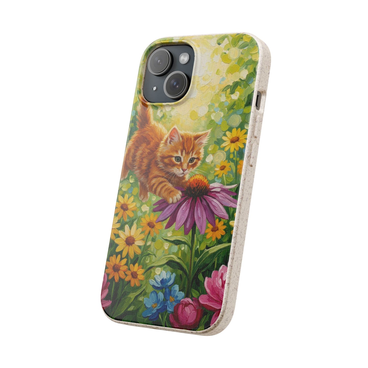 Kitten in a Sunlit Garden Biodegradable Phone Case