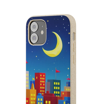 City Dreams Under the Moonlight Biodegradable Phone Case