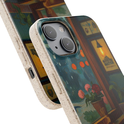 Cozy Moments: Rainy Day Café Biodegradable Cases