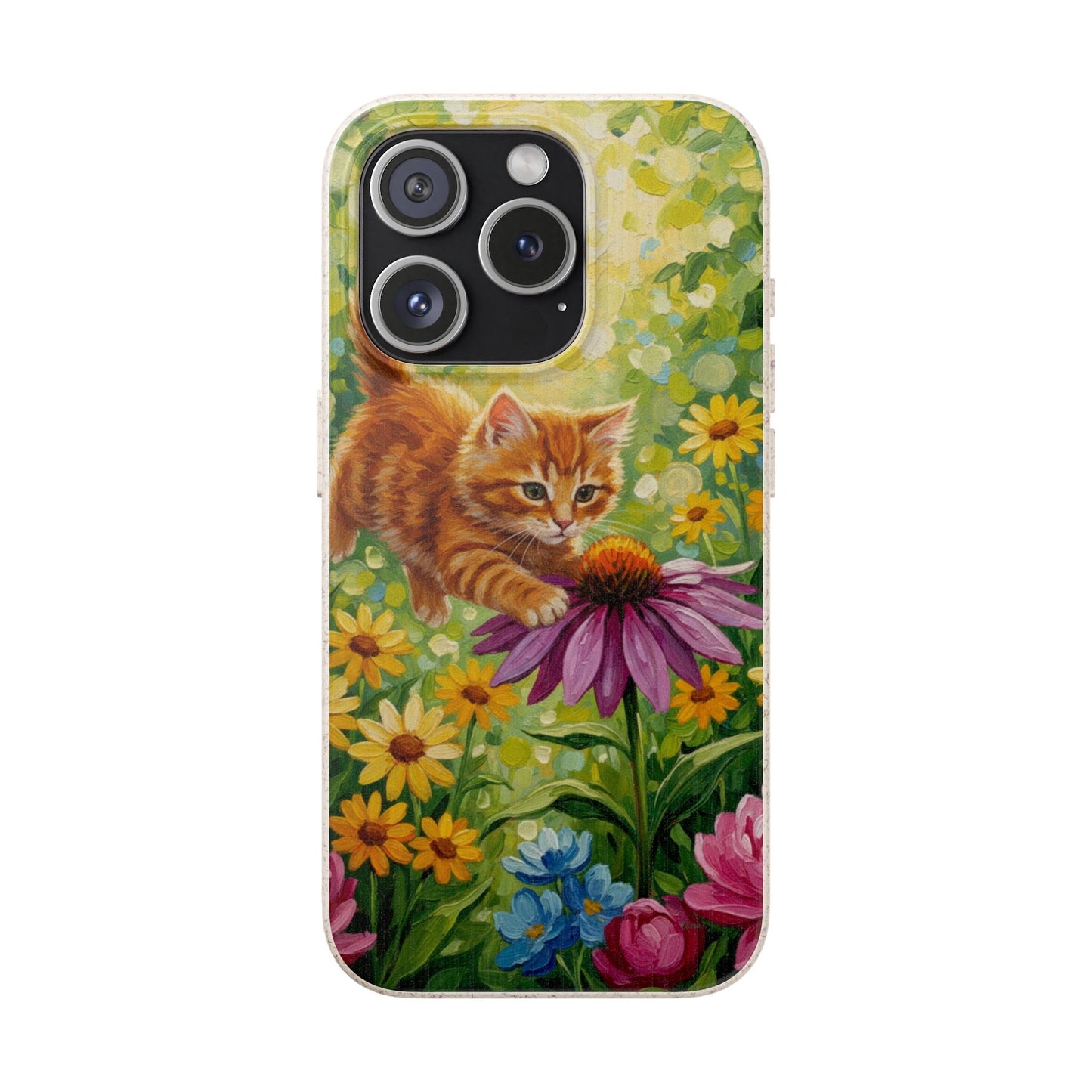 Kitten in a Sunlit Garden Biodegradable Phone Case