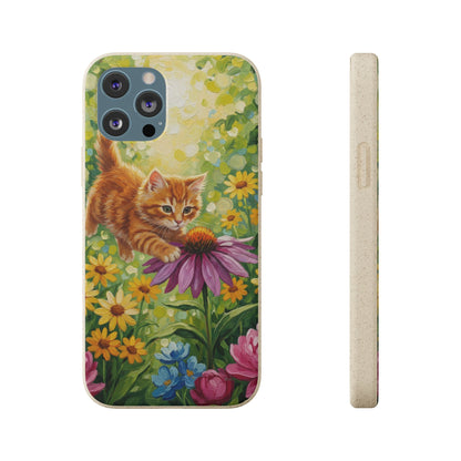 Kitten in a Sunlit Garden Biodegradable Phone Case
