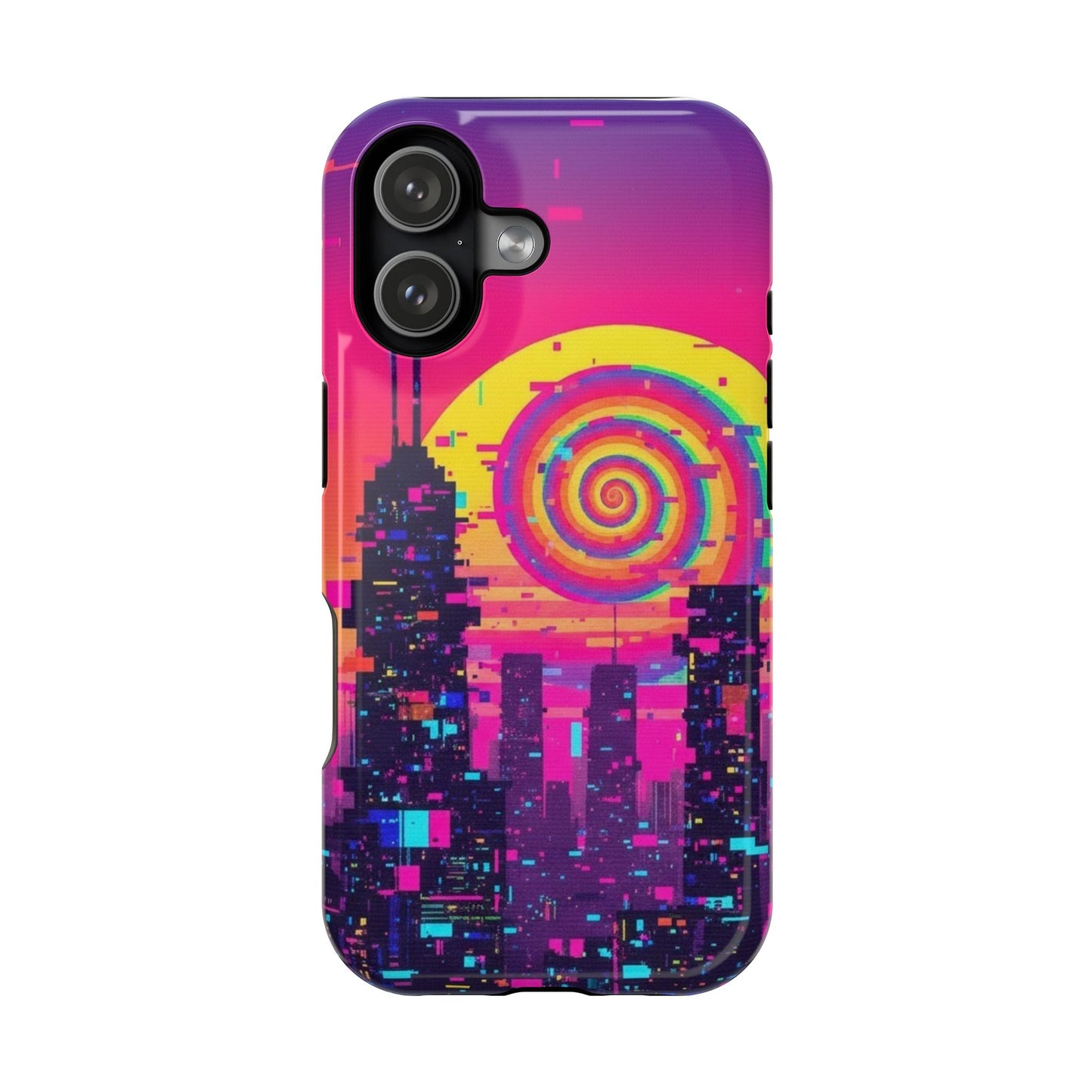 Neon Spiral Skyline Case