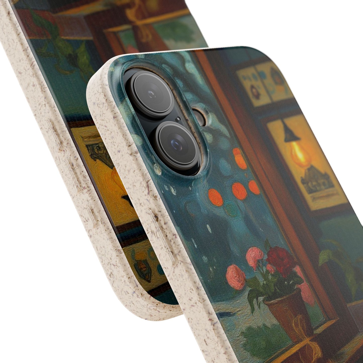 Cozy Moments: Rainy Day Café Biodegradable Cases