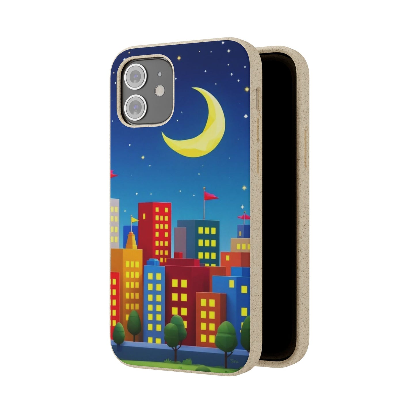 City Dreams Under the Moonlight Biodegradable Phone Case