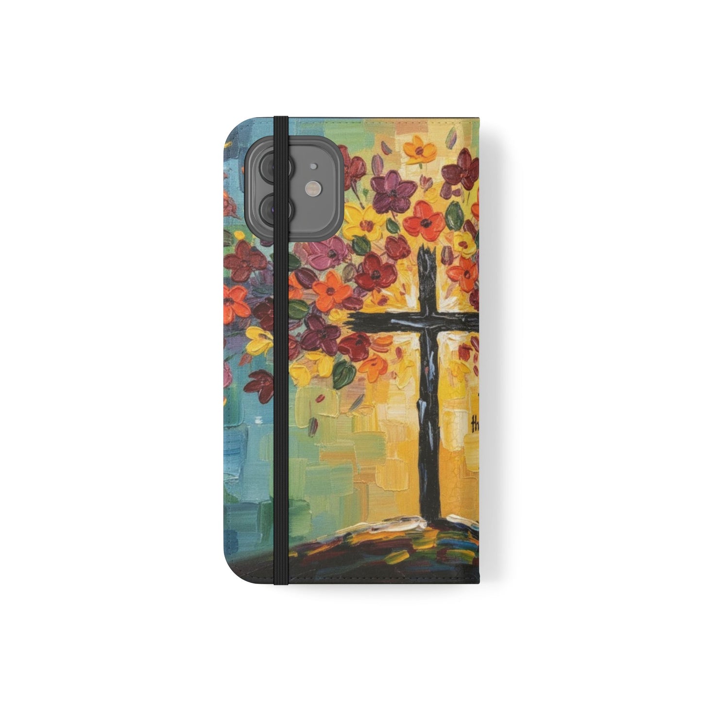 Inspirational Cross Scripture Flip Case – Christian Phone Wallet with Numbers 6:24–26, Faith Gift