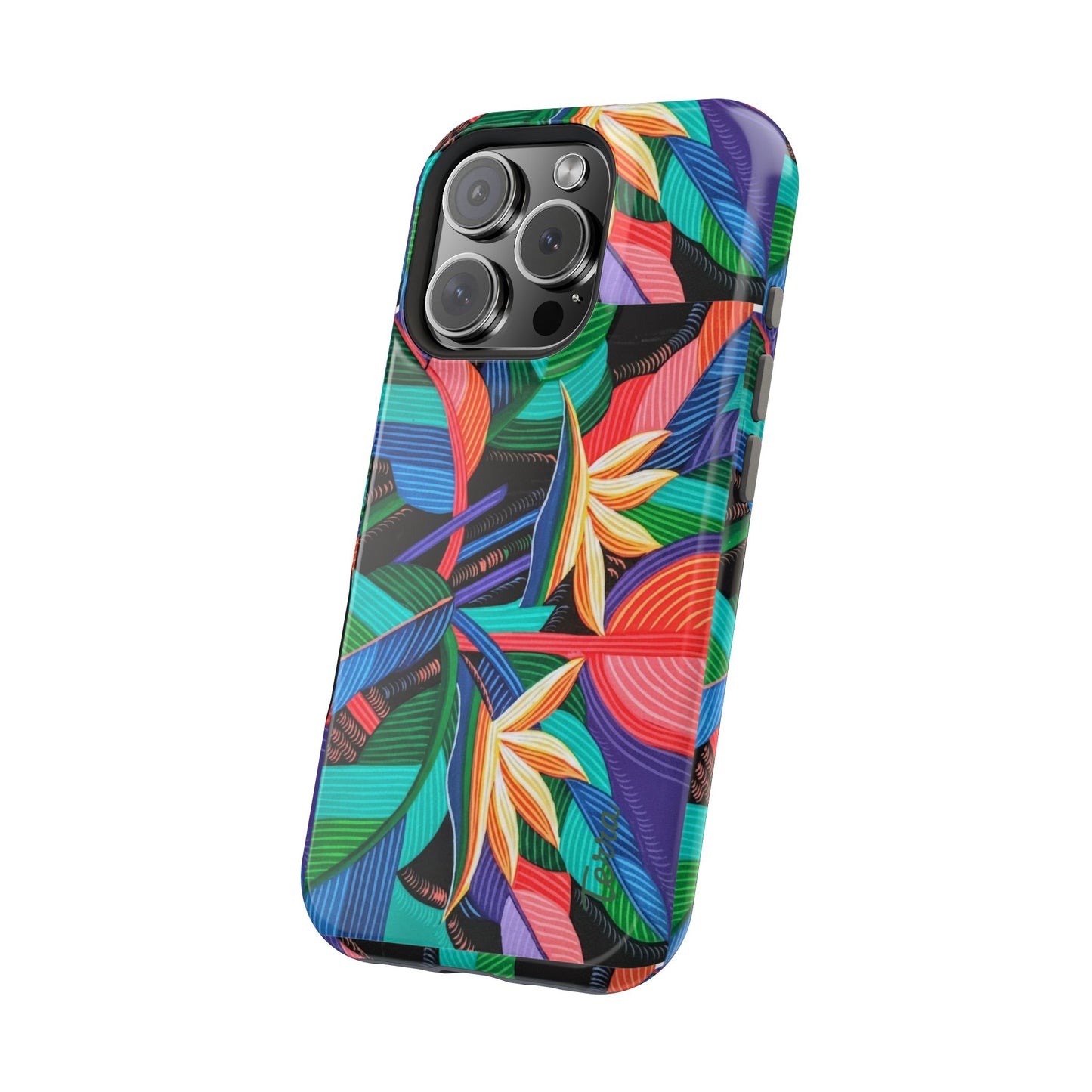 Neon Bird-of-Paradise Jungle | Magnetic Impact-Resistant Case, MagSafe Compatible, Dual-Layer Protection