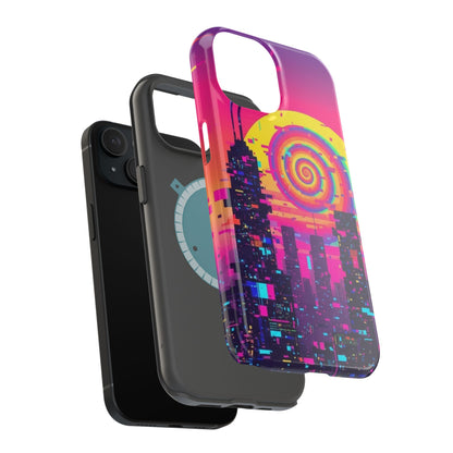 Neon Spiral Skyline Case