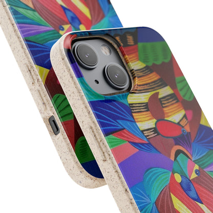 Neon Reef Kissed Abstract Tropical fish Canvas Phone case