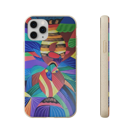 Neon Reef Kissed Abstract Tropical fish Canvas Phone case