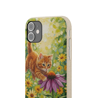 Kitten in a Sunlit Garden Biodegradable Phone Case