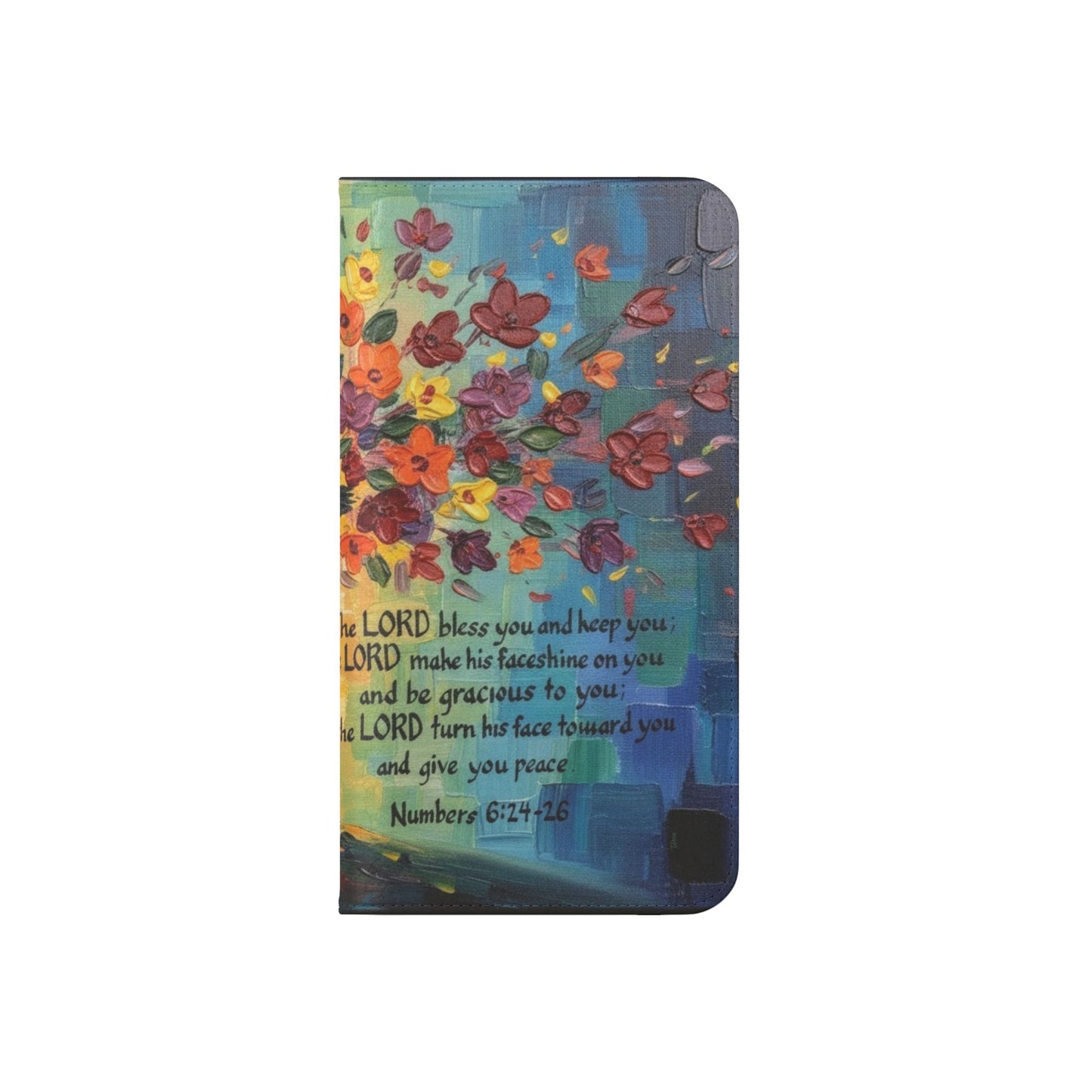 Inspirational Cross Scripture Flip Case – Christian Phone Wallet with Numbers 6:24–26, Faith Gift