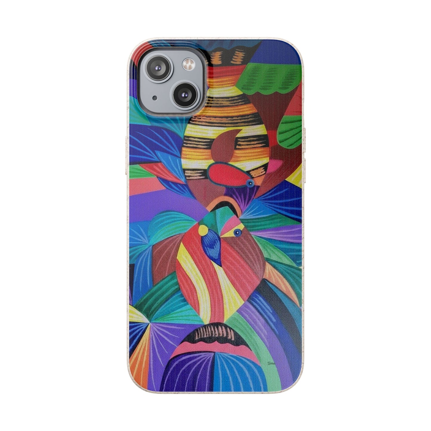 Neon Reef Kissed Abstract Tropical fish Canvas Phone case