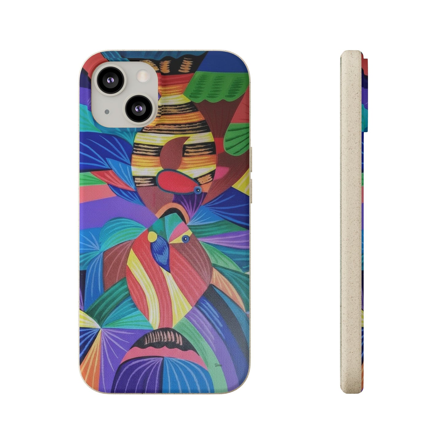 Neon Reef Kissed Abstract Tropical fish Canvas Phone case