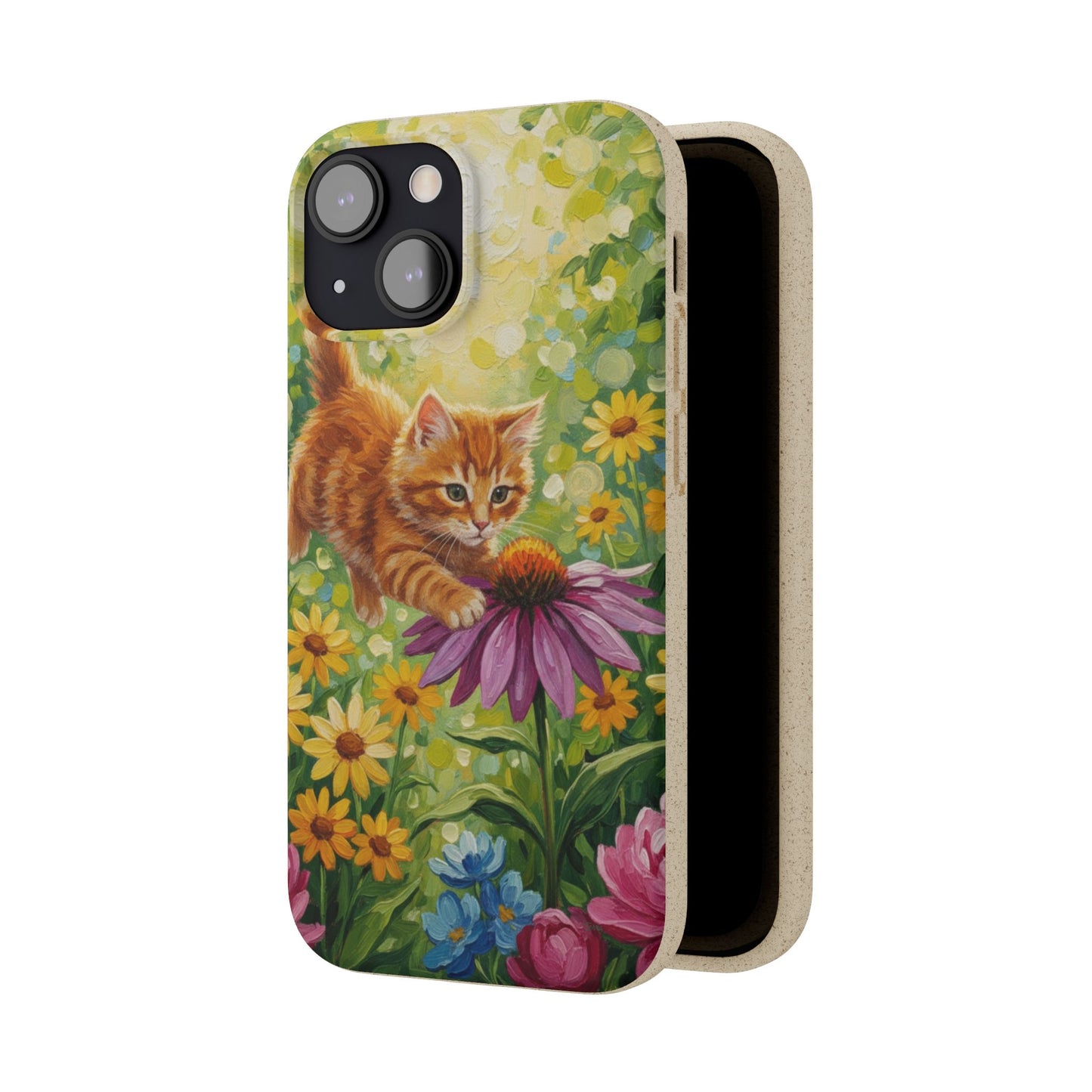 Kitten in a Sunlit Garden Biodegradable Phone Case