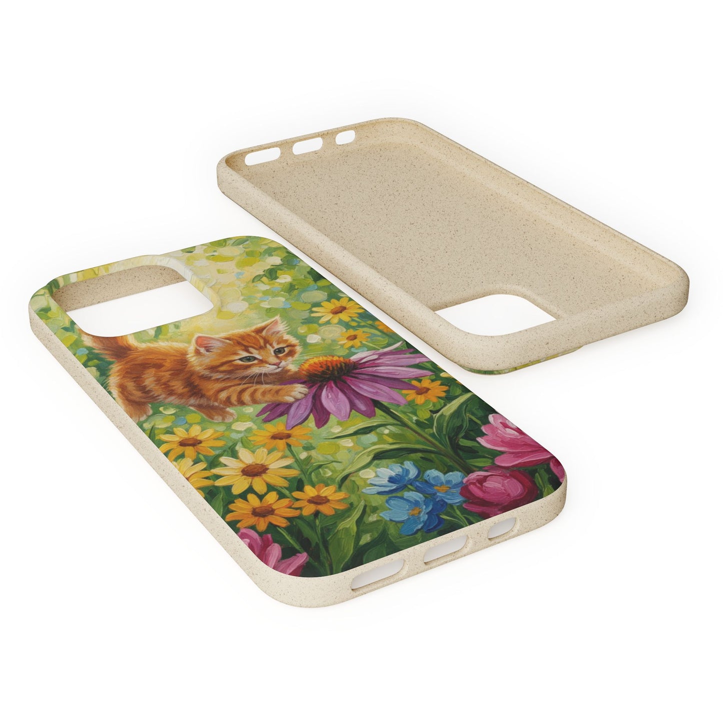 Kitten in a Sunlit Garden Biodegradable Phone Case