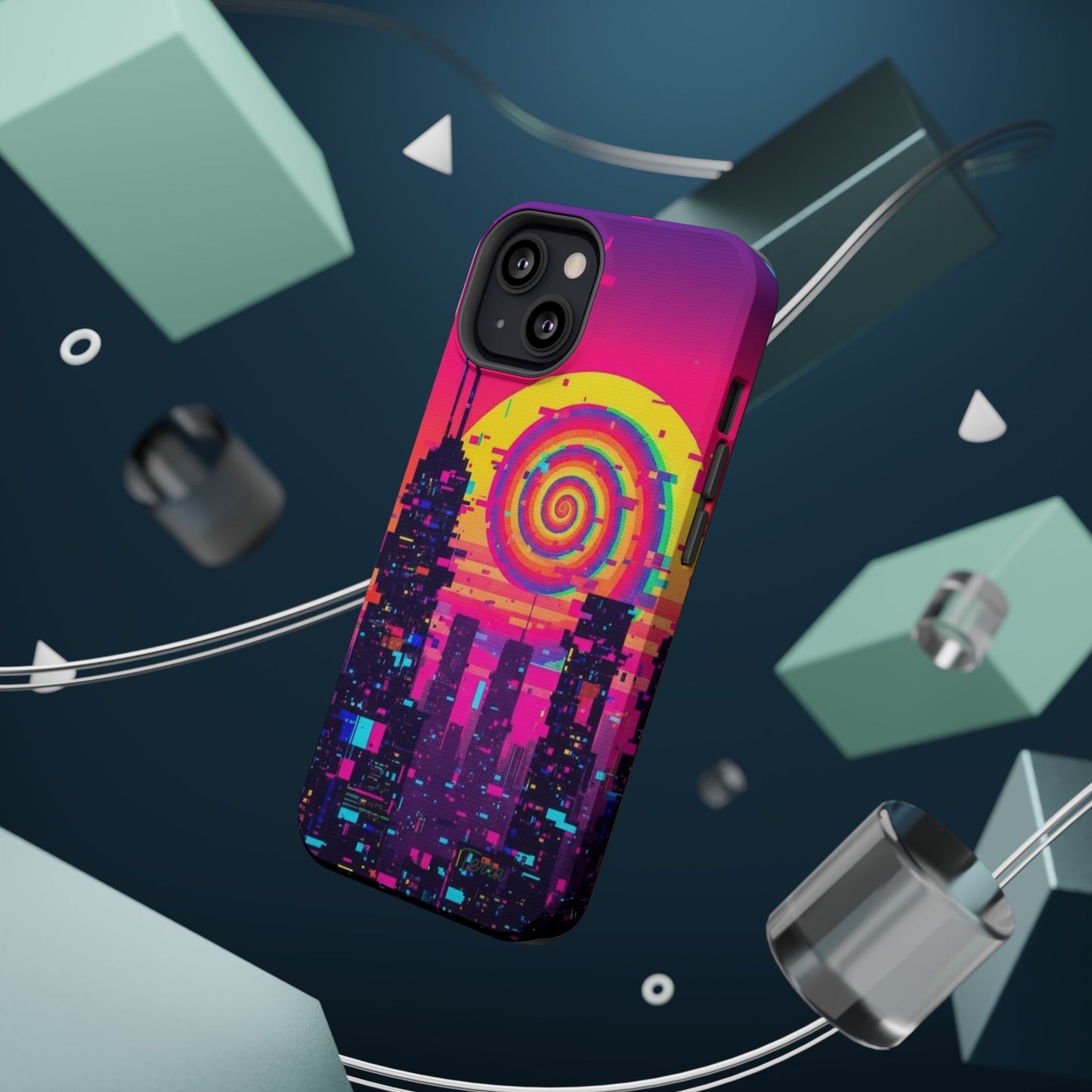 Neon Spiral Skyline Case