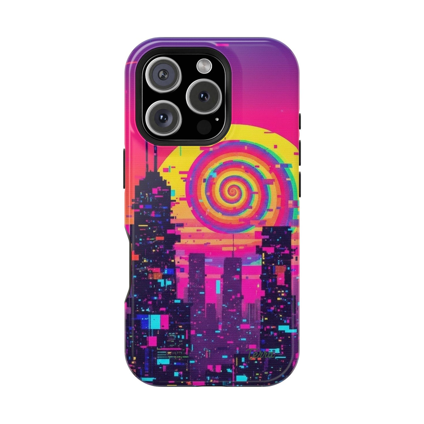 Neon Spiral Skyline Case