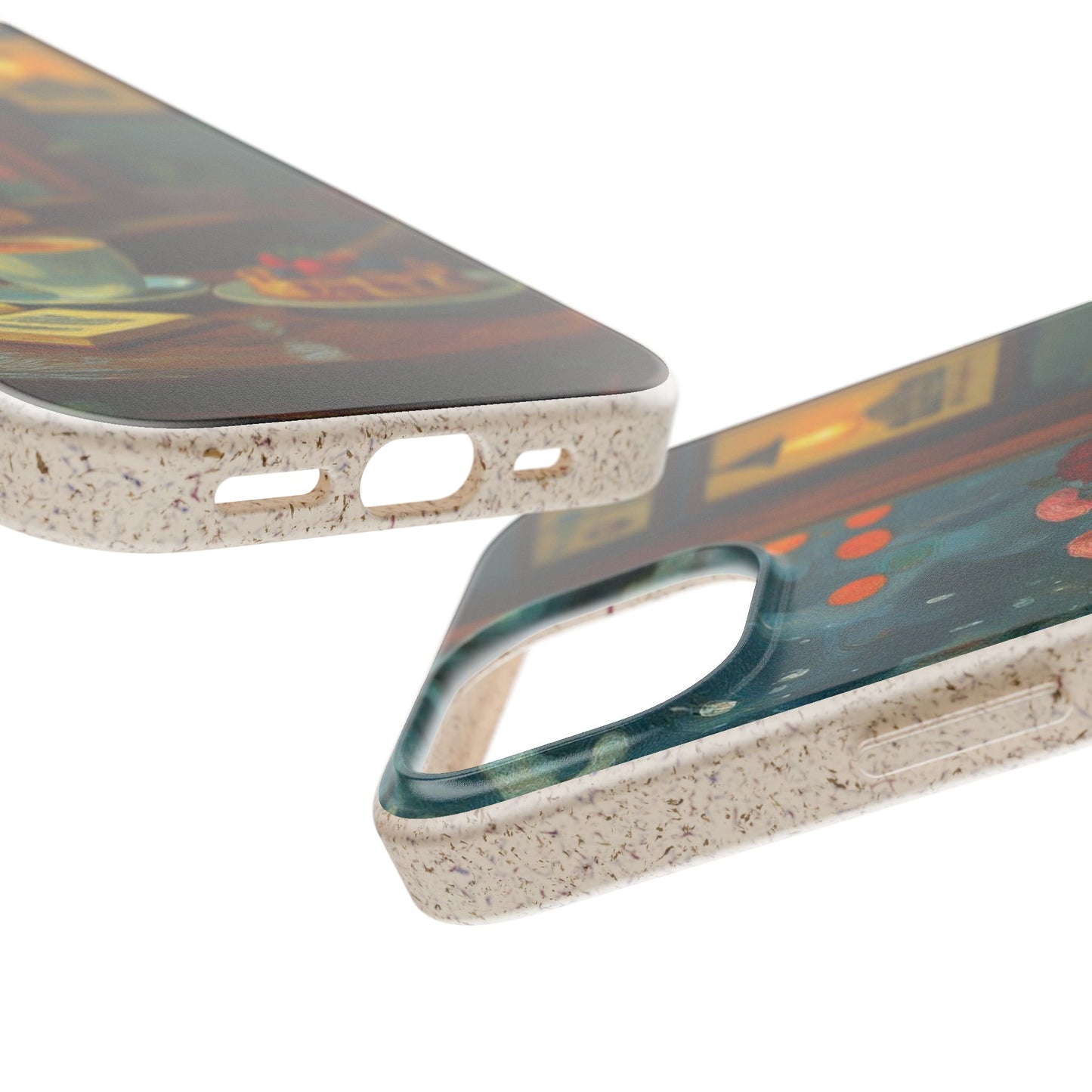 Cozy Moments: Rainy Day Café Biodegradable Cases