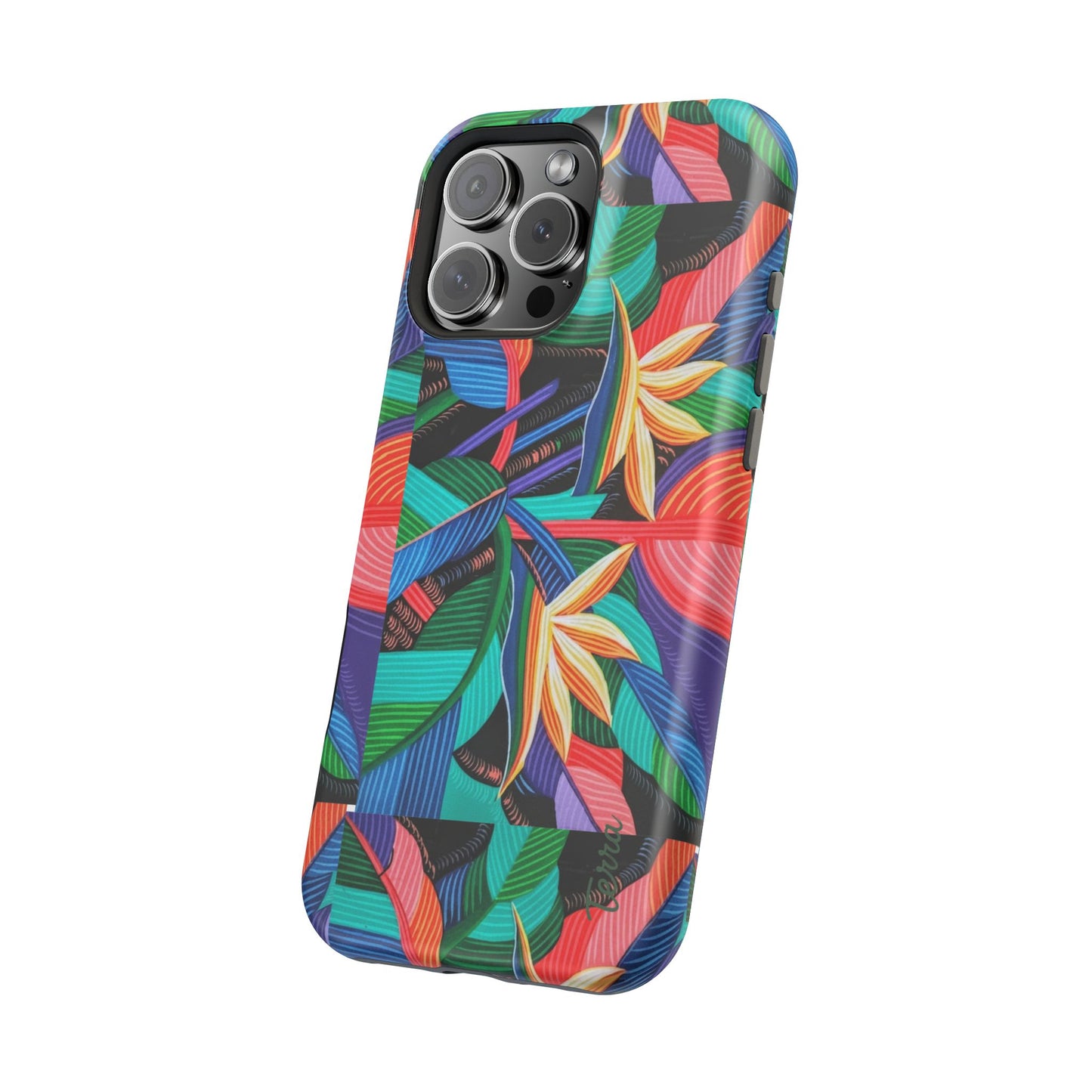 Neon Bird-of-Paradise Jungle | Magnetic Impact-Resistant Case, MagSafe Compatible, Dual-Layer Protection