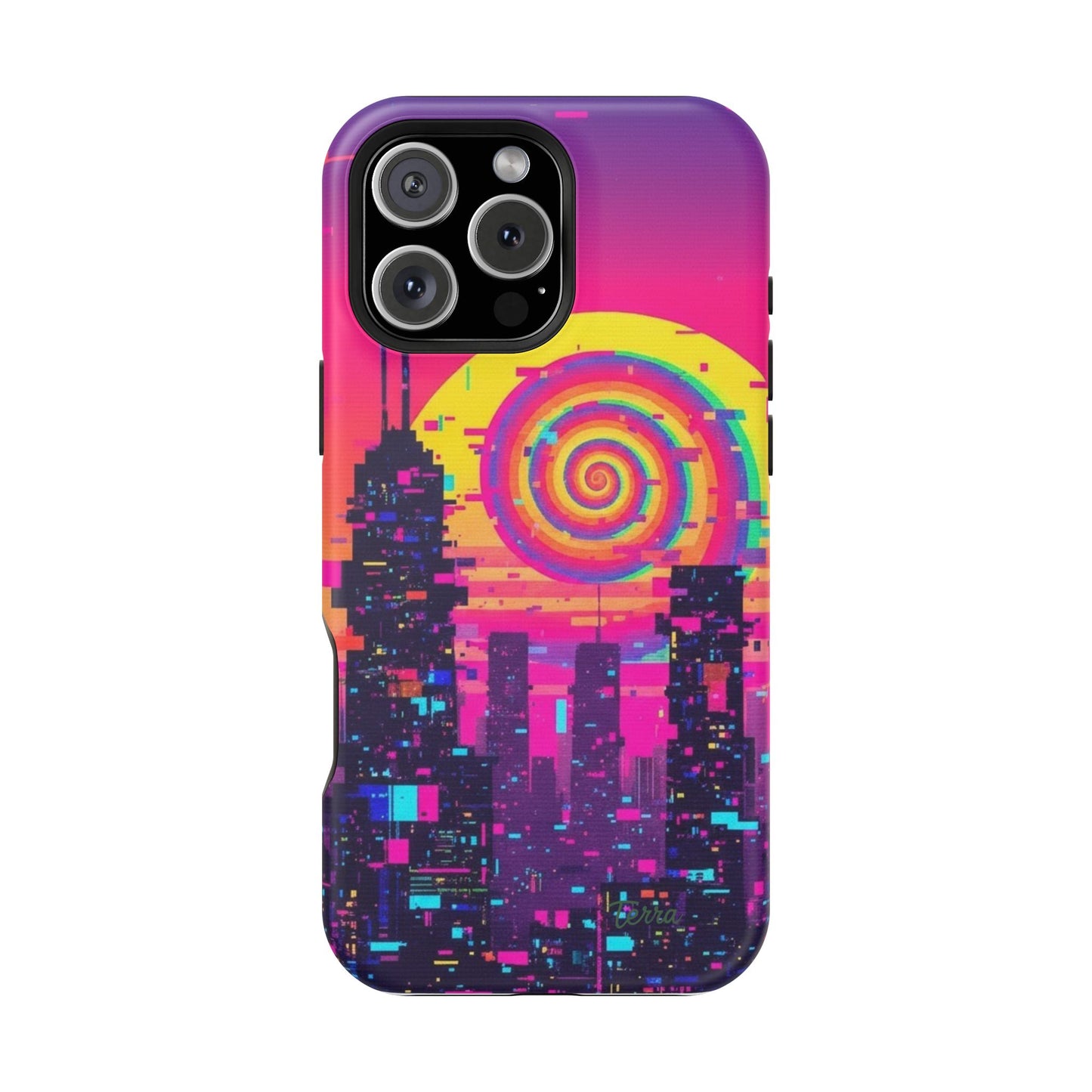 Neon Spiral Skyline Case